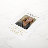 シンプル写真メモリアル服務命令プログラム 箔招待状 (回転した状態)