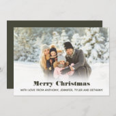 シンプル写真メリークリスマスメッセージフォトホリデー シーズンカード (正面/裏面)