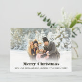 シンプル写真メリークリスマスメッセージフォトホリデー シーズンカード (スタンド正面)