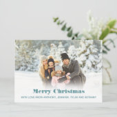シンプル写真メリークリスマスメッセージフォトホリデー シーズンカード (スタンド正面)