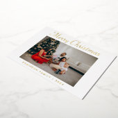 シンプル写真メリークリスマス 箔シーズンカード (回転した状態)