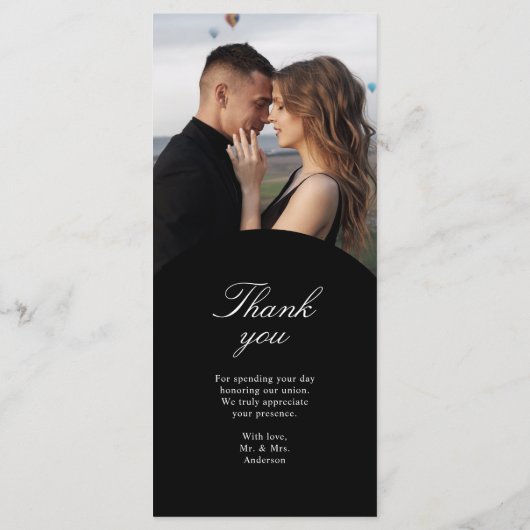 シンプル写真モダンのメ結婚ニュー・カード メニュー (裏面)