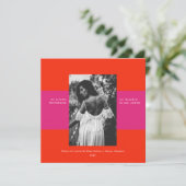 シンプル写真モダンの卒業発表 招待状 (スタンド正面)