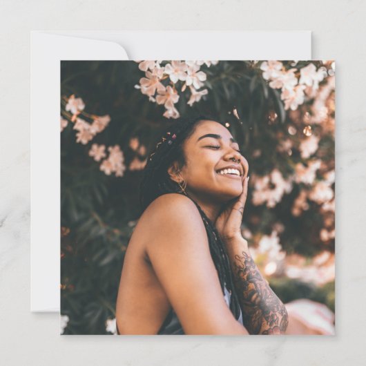 シンプル写真モダンの卒業発表 招待状 (裏面)