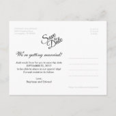 シンプル写真モダンの日付のポストカードの保存 案内ポストカード (裏面)