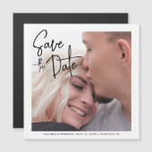 シンプル写真モダンの日付を保存結婚する マグネット招待状 (正面/裏面)