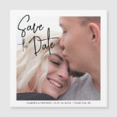 シンプル写真モダンの日付を保存結婚する マグネット招待状 (正面)