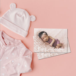 シンプル写真モダンの生誕の発表 招待状