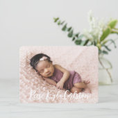 シンプル写真モダンの生誕の発表 招待状 (スタンド正面)