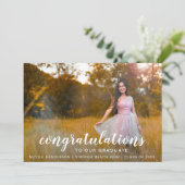 シンプル写真モダンエレガント卒業 招待状 (スタンド正面)