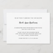 シンプル写真モダンエレガント卒業 招待状 (裏面)