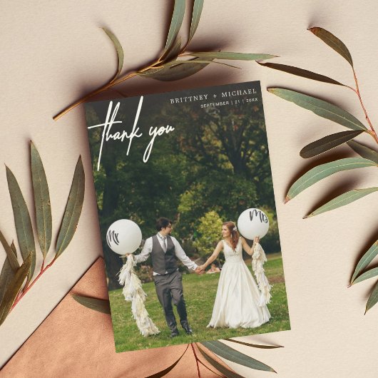 シンプル写真モダンサンキューカード サンキューカード