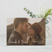 シンプル写真モダンテンプレートの保存 セーブザデート (スタンド正面)