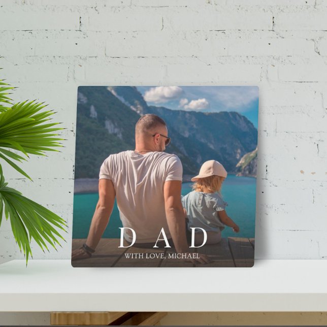 シンプル写真モダンパパファミリーミニマルカスタム主義 メタルプリント (クリエイターアップロード済み)