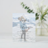 シンプル写真モダン予算の結婚式の日付の保存 (スタンド正面)