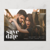 シンプル写真モダン予算の結婚式の日付の保存 案内ポストカード (正面)