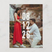 シンプル写真モダン予算の結婚式の日付の保存 案内ポストカード (正面)