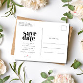 シンプル写真モダン予算の結婚式の日付の保存 案内ポストカード