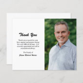 シンプル写真モダン予算サンキューカード (正面/裏面)