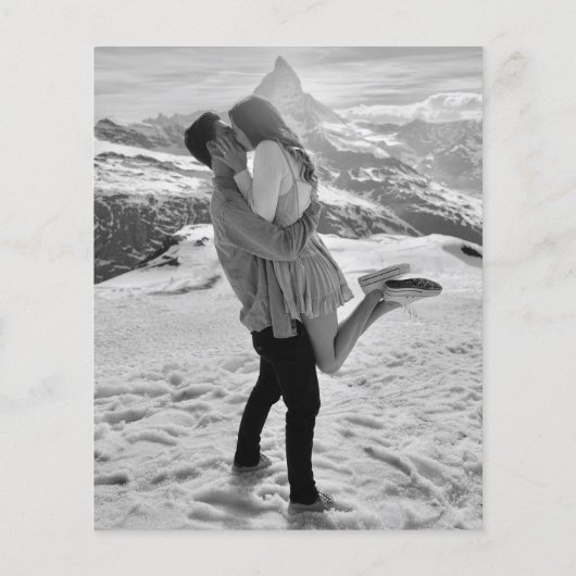 シンプル写真モダン予算結婚式招待状 (裏面)