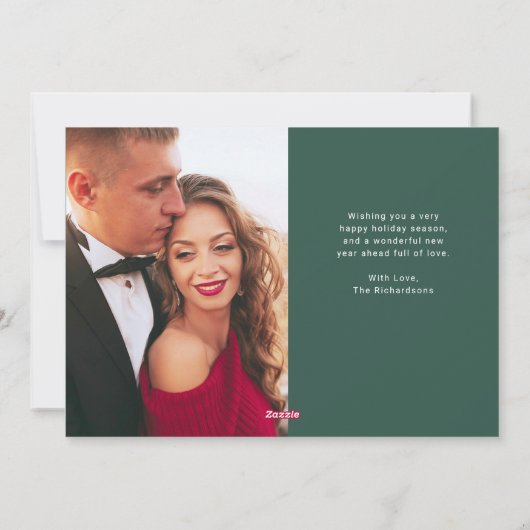 シンプル写真モダン付きハッピーホリデー シーズンカード (裏面)