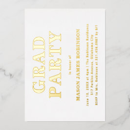 シンプル写真モダン卒業会 箔招待状