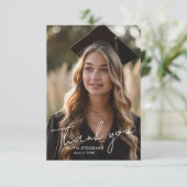 シンプル写真モダン卒業式 サンキューカード (スタンド正面)