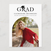 シンプル写真モダン卒業発表 ポストカード (正面)