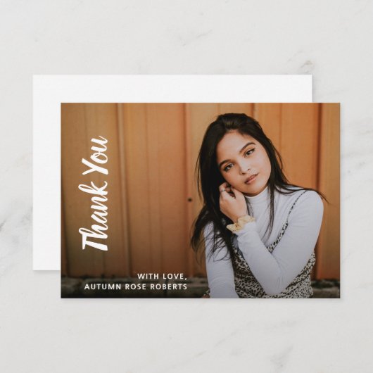 シンプル写真モダン卒業 サンキューカード (正面/裏面)