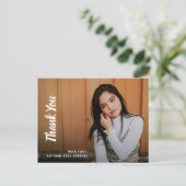 シンプル写真モダン卒業 ポストカード (スタンド正面)