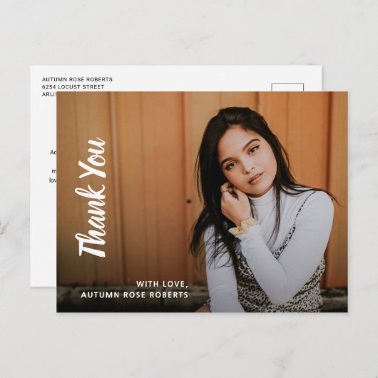 シンプル写真モダン卒業 ポストカード (正面/裏面)