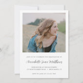 シンプル写真モダン卒業 招待状 (裏面)