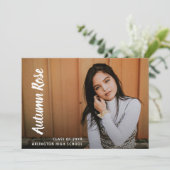 シンプル写真モダン卒業 案内状 (スタンド正面)