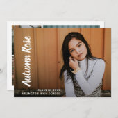 シンプル写真モダン卒業 案内状 (正面/裏面)