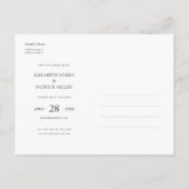 シンプル写真モダン日付の保存 インビテーションポストカード (裏面)