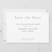 シンプル写真モダン日付の保存 招待状 (裏面)