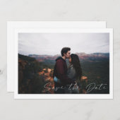 シンプル写真モダン日付の保存 招待状 (正面/裏面)