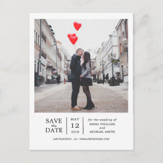 シンプル写真モダン日付の保存 案内ポストカード