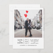 シンプル写真モダン日付の保存 案内ポストカード (正面/裏面)