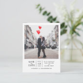 シンプル写真モダン日付の保存 案内ポストカード (スタンド正面)