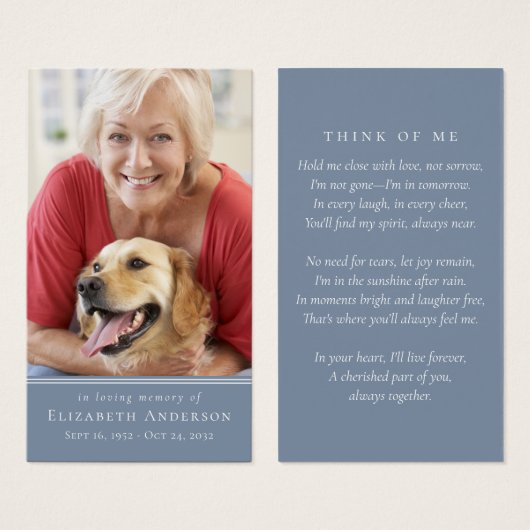 シンプル写真モダン祈りの言葉カード (正面&裏面)