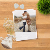 シンプル写真モダン結婚式の日付の保存 アクリル招待状