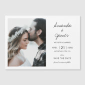 シンプル写真モダン結婚式の日付の保存 マグネット招待状 (正面)