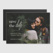 シンプル写真モダン結婚式の日付の保存 マグネット招待状 (正面/裏面)
