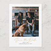 シンプル写真モダン結婚式の日付の保存 案内ポストカード (正面)
