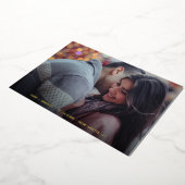 シンプル写真モダン結婚式の日付の保存 箔招待状 (回転した状態)