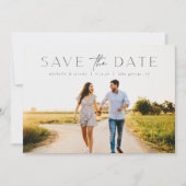 シンプル写真モダン結婚式の日付を保存 招待状 (正面)