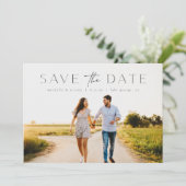 シンプル写真モダン結婚式の日付を保存 招待状 (スタンド正面)