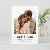 シンプル写真モダン結婚式の日付カードを保存 招待状 (スタンド正面)