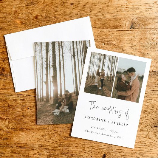 シンプル写真モダン結婚式招待状 招待状